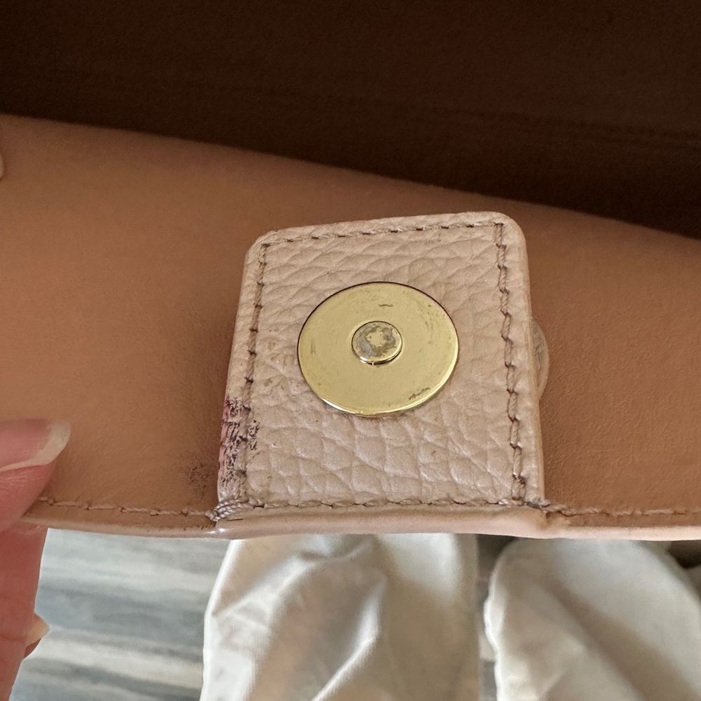 💗 Tory Burch Pink Pebbled Leather  Tote | Large Neutral Shopper | 17.5” Wide - Picture 9 of 12